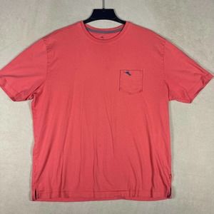 Tommy Bahama Relaxed Mens XL Crewneck Short Sleeve Pocket Relaxed Fit Orange‎